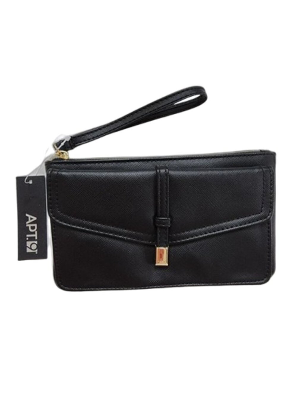 NWT Apt. 9 Black Piper Wristlet Wallet Gold Hardware